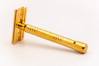 Yates Precision Shaving  Model 921-H Solid Bar Double Edge Safety Razor | 24k Gold Revamp