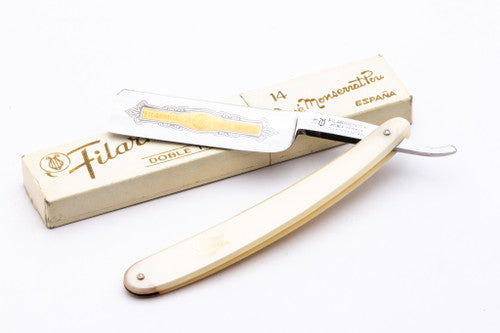 7/8" Filarmonica Doble Temple #14 Straight Razor w/ Coffin & Cream Scales| Spain
