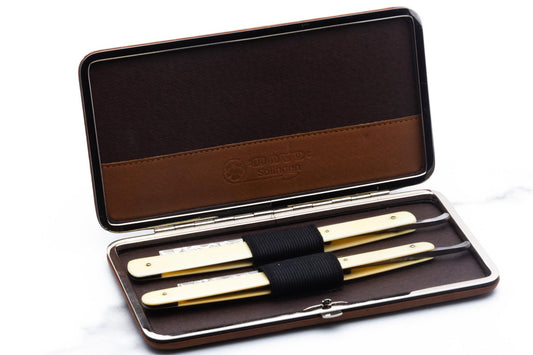 5/8" Vintage Restored I-XL Geo Wostenholm & Sons Straight Razor Set