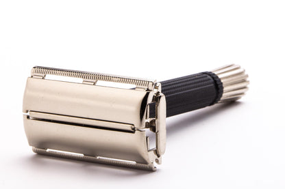 1975 V4 Gillette Black Handle Super Speed TTO Razor | Factory Nickel Revamp
