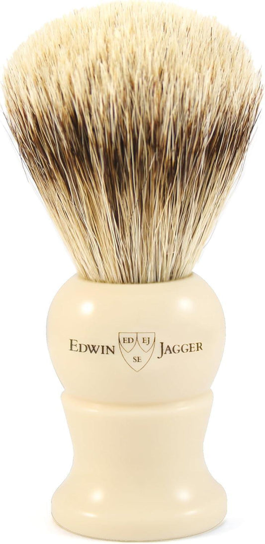 Edwin Jagger| Large Super Badger Shaving Brush, Imitation Ivory