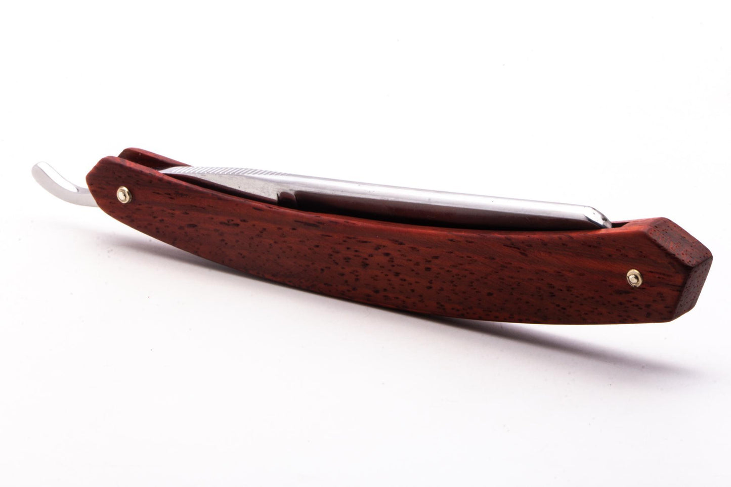 5/8" Ralf Aust Spanish Tip Straight Razor | Red Wood Scales & Jimps
