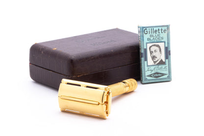 1940's Gillette Milord DE Safety Razor Set with Blades  | Original Condition