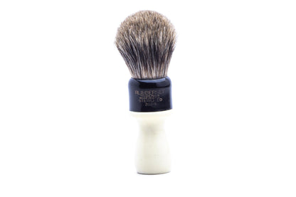 Vintage Restored | Rubberset Trade Mark Black & Cream Handle Shaving Brush