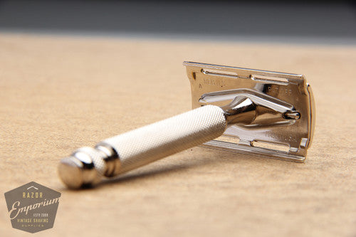 Gillette 1955 Ball End Tech 3 Piece DE Razor w/ Electro Etched Logo - A4