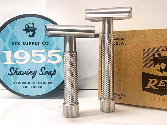 Rex Supply Co. | Sentry Slant XL Three Piece Stainless Steel Double Edge Razor