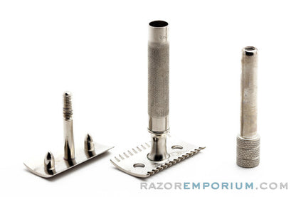 1907 Gillette Single Ring Old Type DE Safety Razor | Factory Nickel Revamp