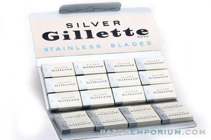 60 Gillette Silver Stainless Double Edge - New Old Stock (NOS) Razor Blades