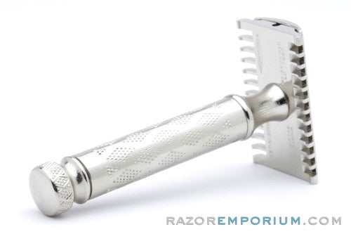 1930's Gillette Deluxe New Improved Norfolk Tuckaway DE Razor Nickel Revamp