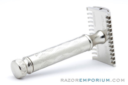 1930's Gillette Deluxe New Improved Norfolk Tuckaway DE Razor Nickel Revamp