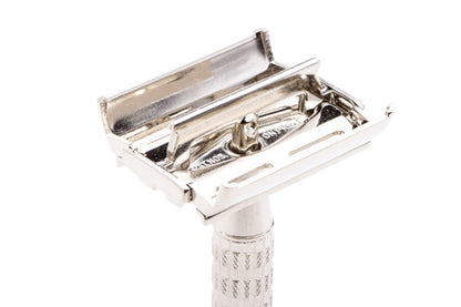 1958 D4 Gillette Red Tip Heavy Super Speed Safety Razor | Factory Nickel Revamp