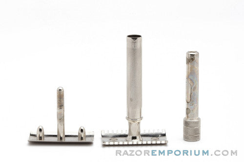 1913 Gillette Single Ring DE Safety Razor | Factory Nickel Revamp