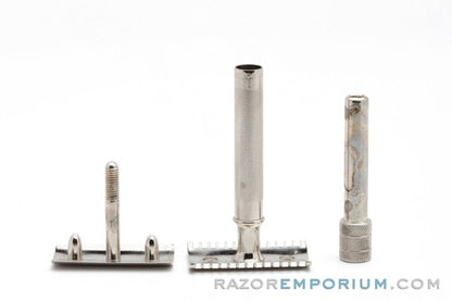 1913 Gillette Single Ring DE Safety Razor | Factory Nickel Revamp