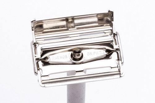 1951 Gillette Black Tip DE Super Speed Safety Razor Set W3