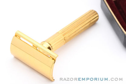 1947-51 Gillette Fat Handle Tech 3 Piece Safety Razor in Original Case - MINT