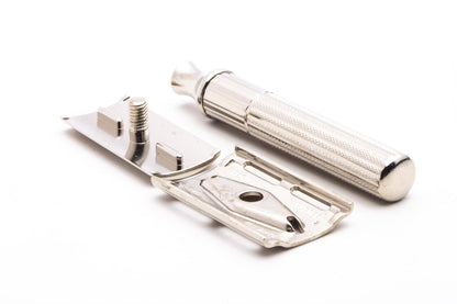 1956 B2 Gillette Fat Handle Tech DE Safety Razor | Factory Nickel Revamp