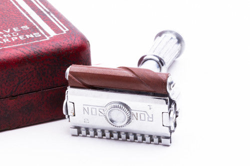 1930's Ronson Razor Double Edge Shaves & Sharpens Made in USA