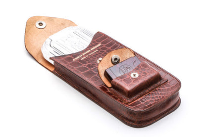 Rolls Razor Safety Razor With Leather Case & Blade Bank - Made in England