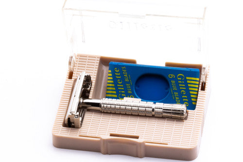 1954 Gillette Flare Tip Regular Super Speed DE  Safety Razor Set