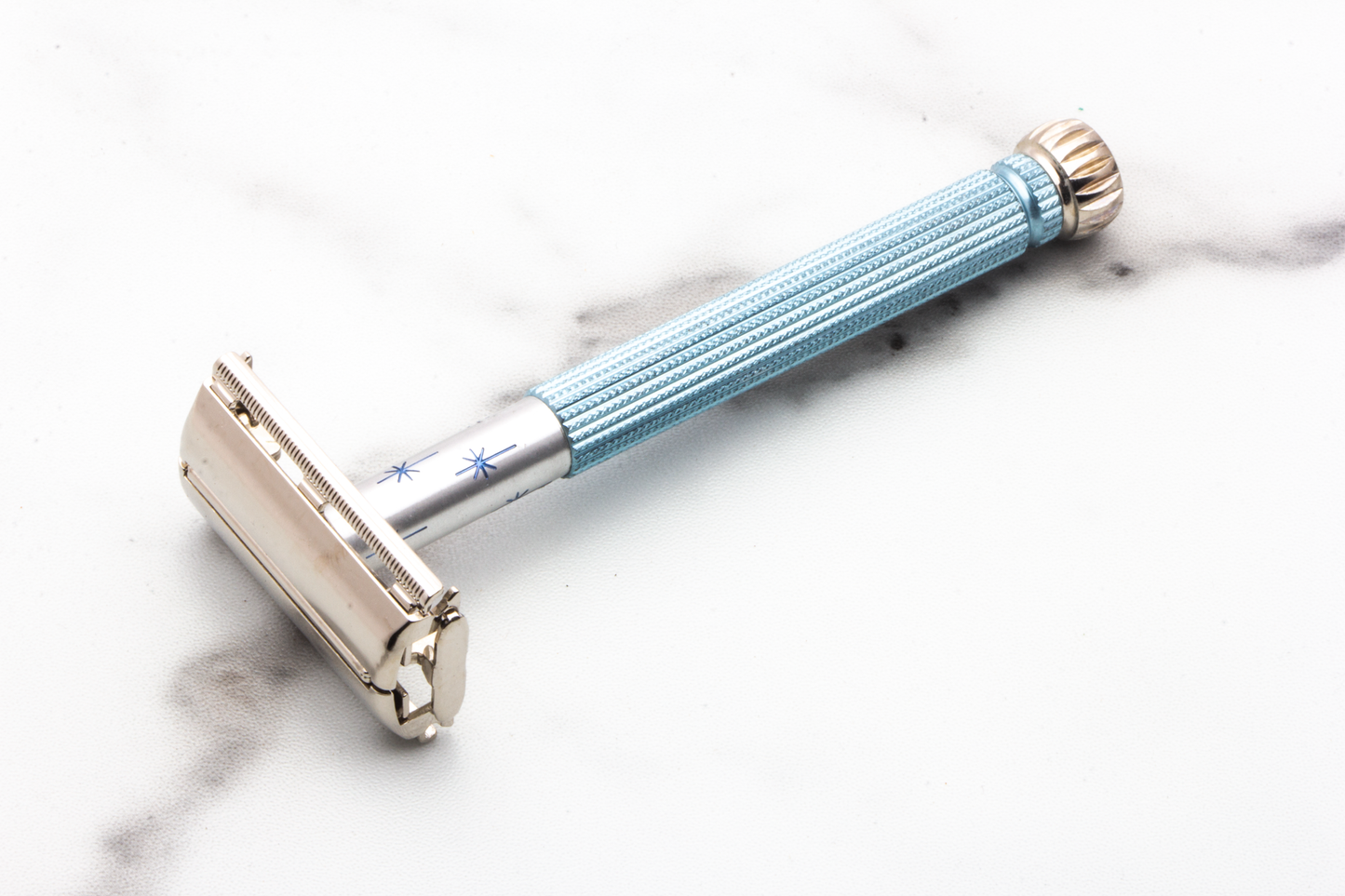 1973 T2 Gillette Lady Blue Star Double Edge Safety Razor | Original Condition