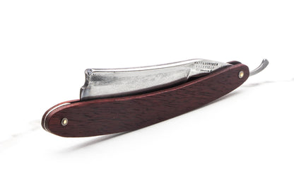 6/8" Vintage Restored Wade & Butcher Straight Razor with Dark Wood Scales
