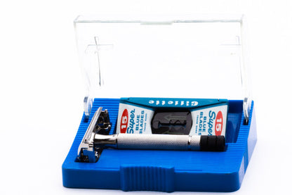 1951 Gillette Black Tip DE Super Speed Safety Razor Set W3