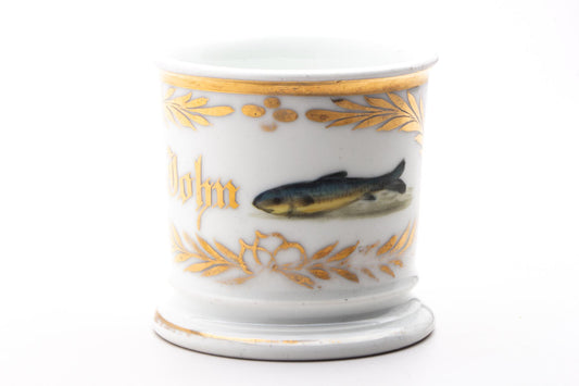 Vintage Hand Painted John Fish Shaving Mug