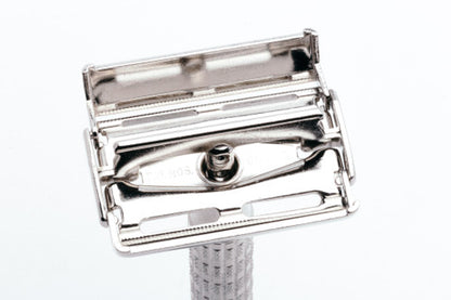 1959 E2 Gillette Red Tip Super Speed Double Edge Razor | Factory Nickel Revamp