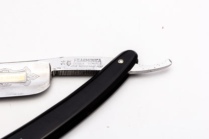 7/8" Filarmonica "Doble Temple" #14 Black/Blue Straight Razor w/ Coffin | Spain