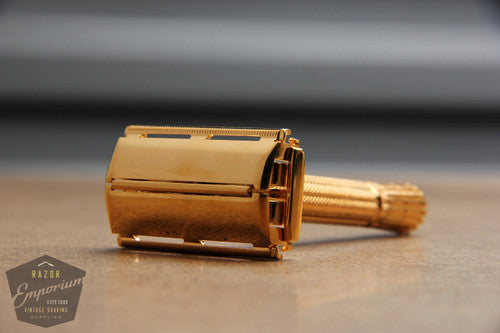 Gillette 1958 TV Special Super Speed Safety Razor D2 * 24K Gold REVAMPED