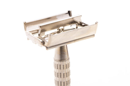 1957 B2 Gillette Heavy Red Tip TTO  Super Speed Safety Razor | Factory Nickel Revamp