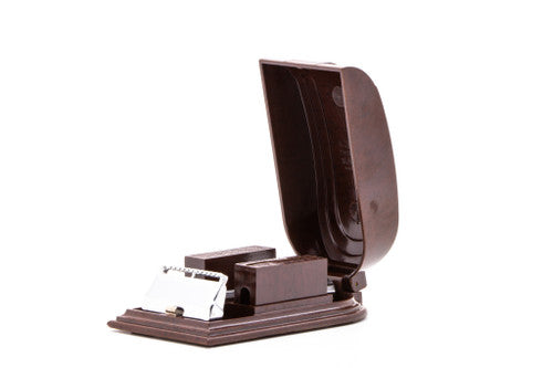 Gem 1930's Micromatic Single Edge Razor in Art Deco Case | Maroon