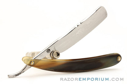 5/8" Shave Ready Straight Razor with Horn Scales "E"