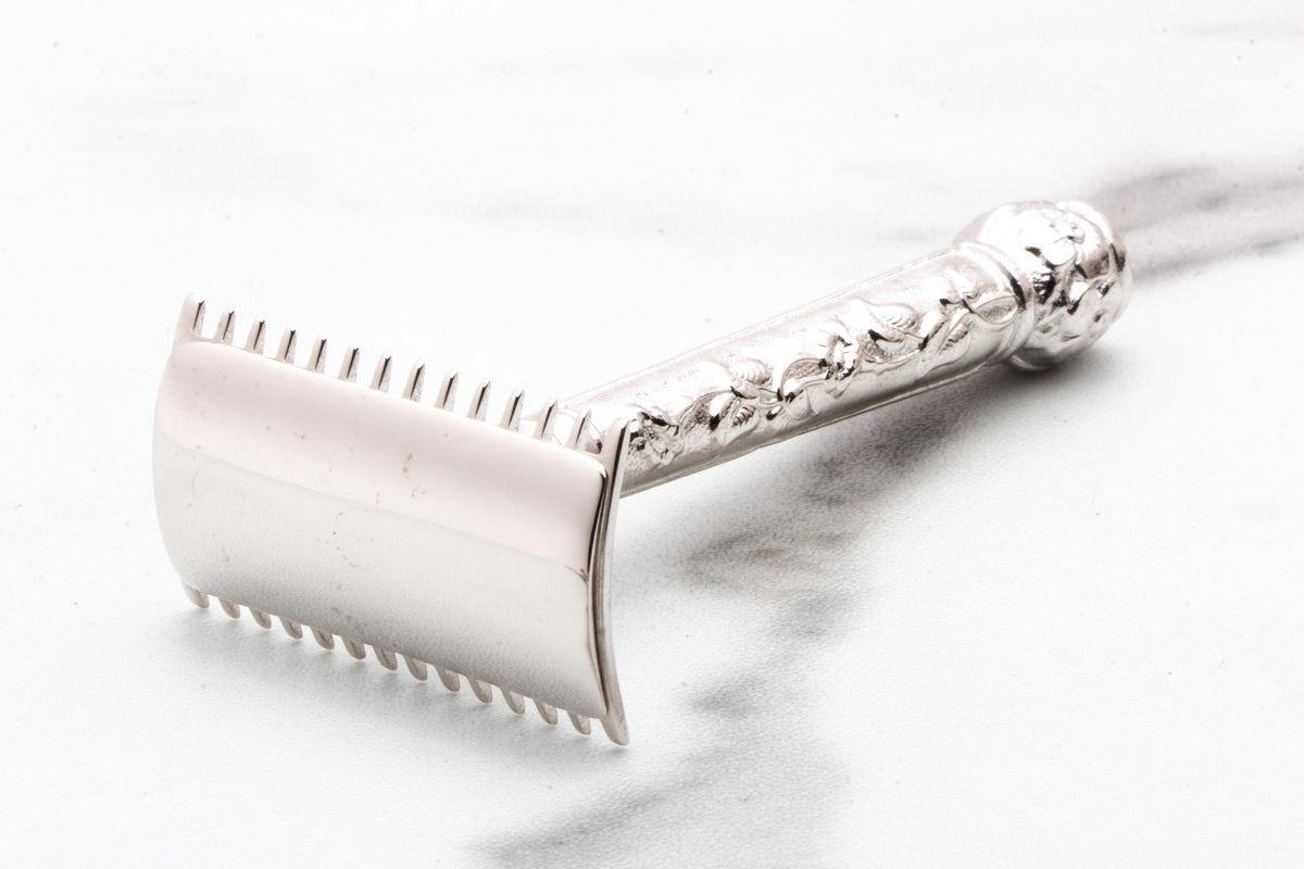 1918 Pocket Edition Double Edge Safety Razor Floral Edition | Rhodium Revamp