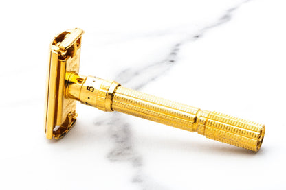 1961 G3 Gillette Gold Slim Aristocrat Adjustable Double Edge Safety Razor Set | Original Condition