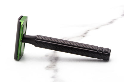 Ayslworth Razor | APEX-AL Double Edge Safety Razor -  Jet Black Gamer Green Classic  V2