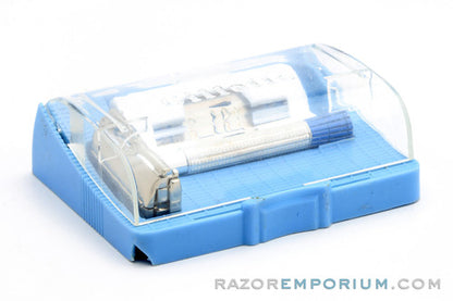 1955 Gillette Blue Tip Light DE Super Speed Razor with Case A1