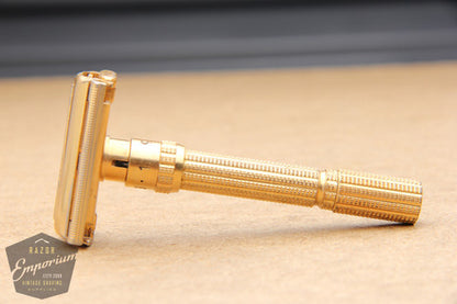 Gillette 1966 Gold Slim Aristocrat Adjustable Safety Razor L1 w/ Original Case