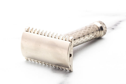 1920 Gillette New Improved Norfolk Tuckaway Double Edge Safety Razor | Factory Nickel Revamp