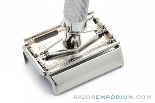 1948 Gillette Executive Double Edge Safety Razor in Ostrich Leather Case