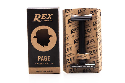Rex Supply Co. | Page Three Piece Aluminum Double Edge Safety Razor