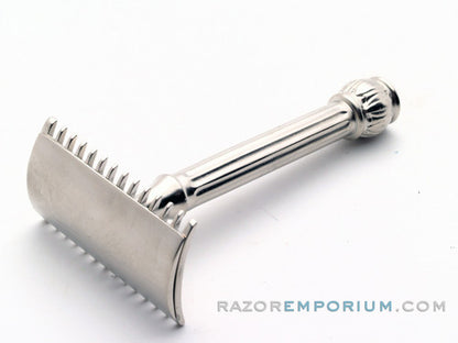 1918 Gillette Ball End Old Type DE Safety Razor | U.S. Army Issue | Factory Nickel Revamp