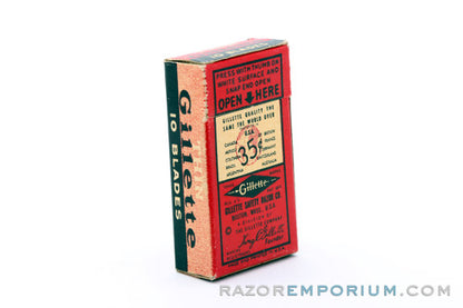 1938-1940's Gillette Thin Red DE (10) - New Old Stock (NOS) Razor Blades