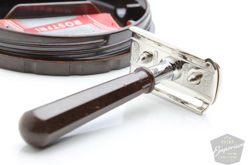 Swing Double Edge Safety Razor Set with Brown Case