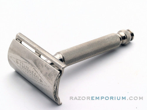 1959 E2 Gillette Ball End Tech DE Safety Razor | Etched Logo