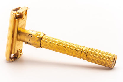 1964 J1 Gillette Slim Aristocrat Adjustable Double Edge Safety Razor | Champagne Revamp