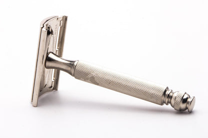 1955 A1 Gillette Ball End Tech Double Edge Safety Razor | Factory Nickel Revamp