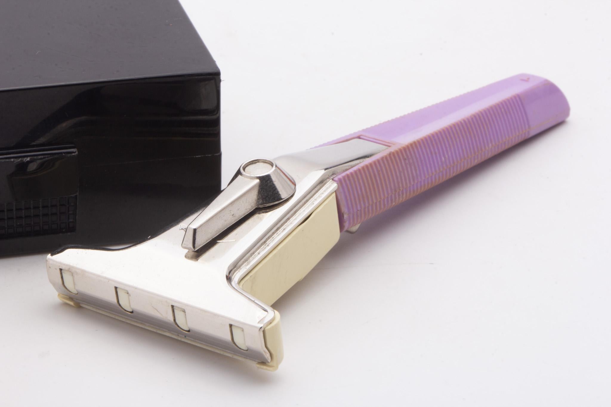 Ulkunet Razor 1971 R3 Gillette Purple Techmatic Razor Set | Original Condition ...