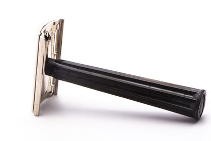 1951 W1 Gillette Black Handle Tech DE Safety Razor | Original Condition