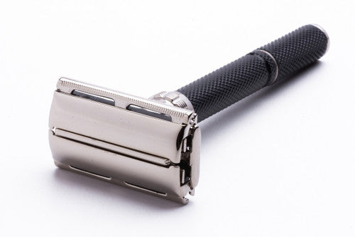 1985 F1 Gillette Super Adjustable TTO "Black Beauty" DE Safety Razor  | Factory Nickel Revamp